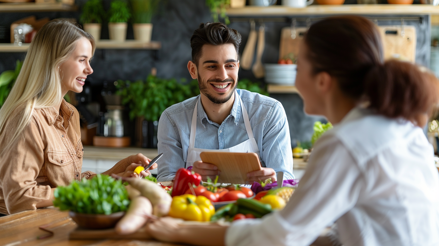 Organizovaná kuchyňa s pripraveným jedlom